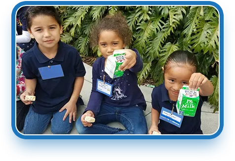 children enjoying themselves with our early childcare programs in los angeles county with quality meals