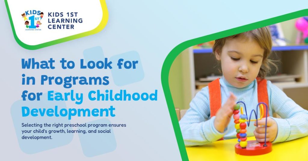 Programs for Early Childhood Development