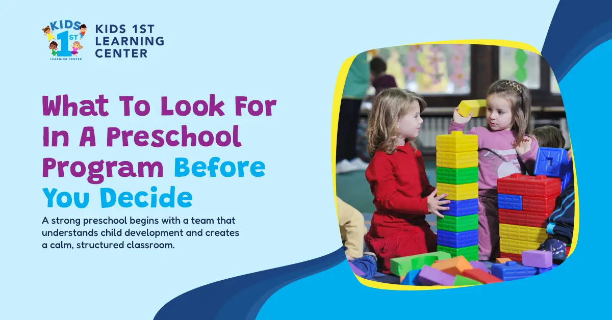 What To Look For In A Preschool Program