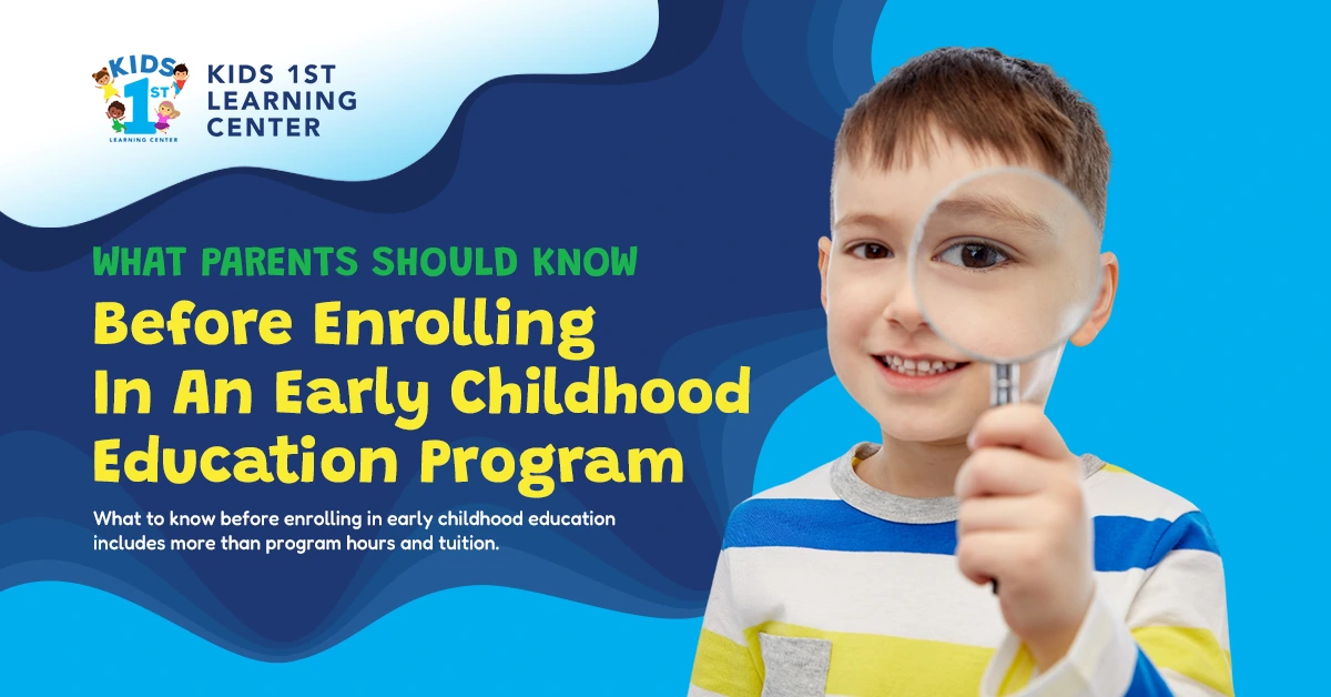 What to know before enrolling in early childhood education